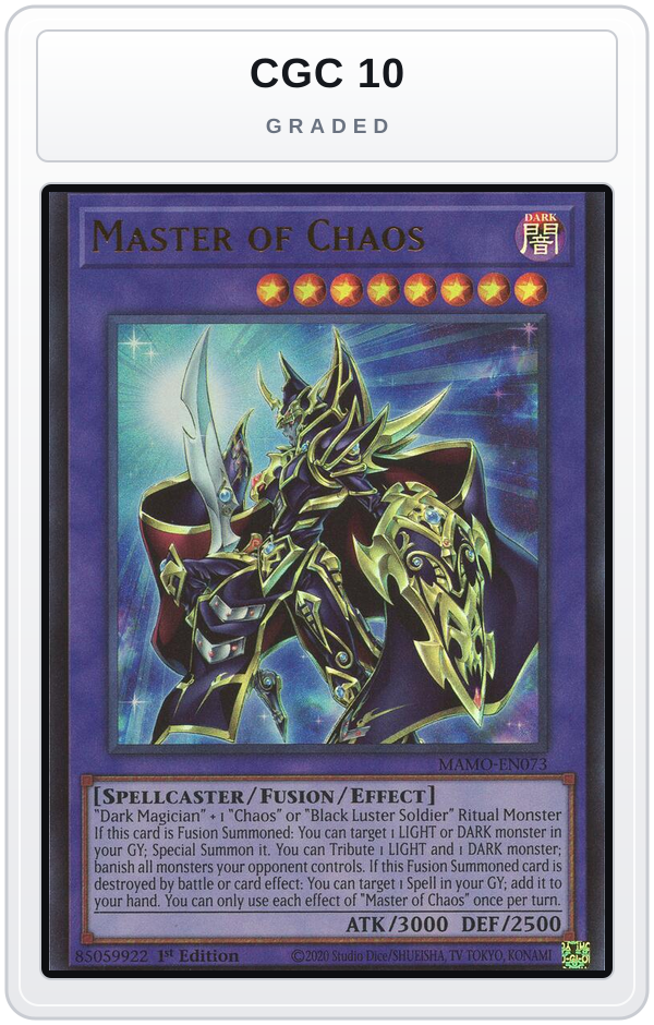 Graded - Master of Chaos — CGC 10 graded overlay