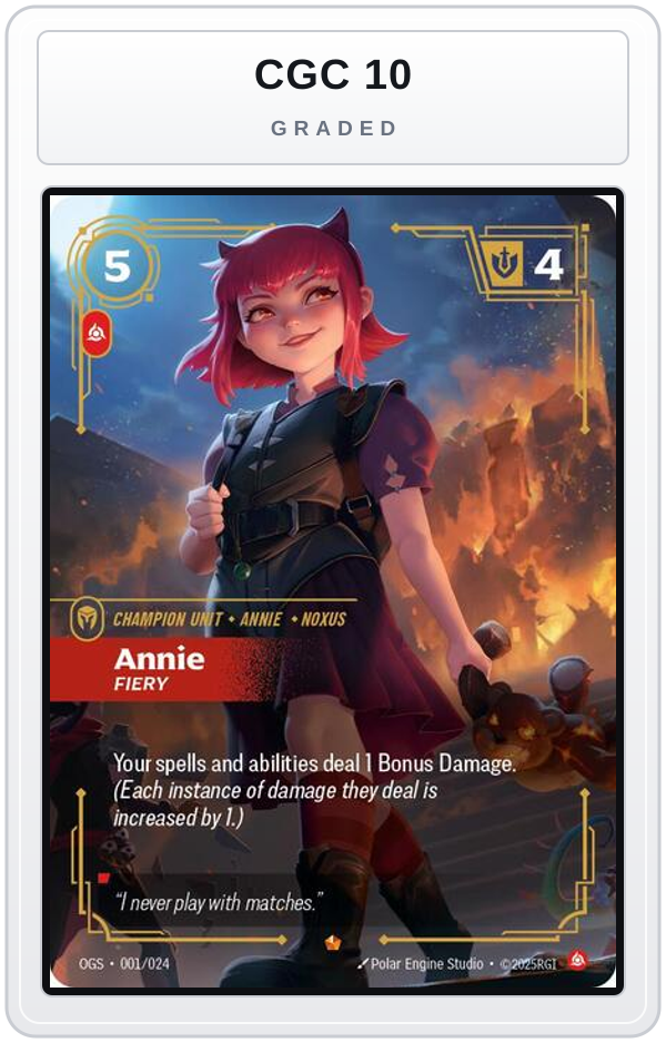 Graded - Annie - Fiery — CGC 10 graded overlay