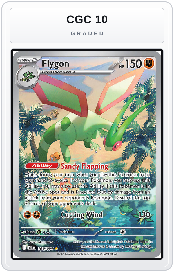 Graded - Flygon - 101/094 — CGC 10 graded overlay