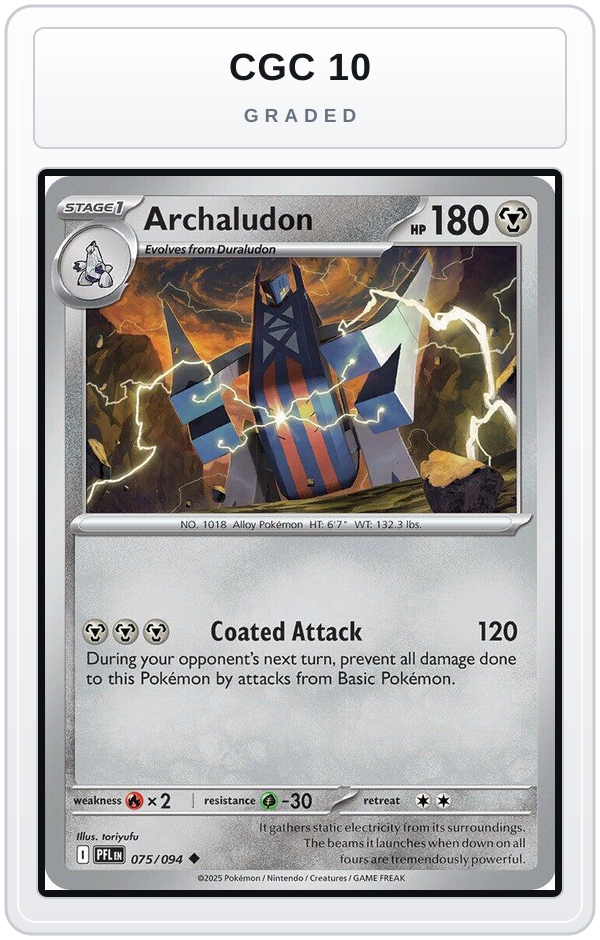 Graded - Archaludon — CGC 10 graded overlay