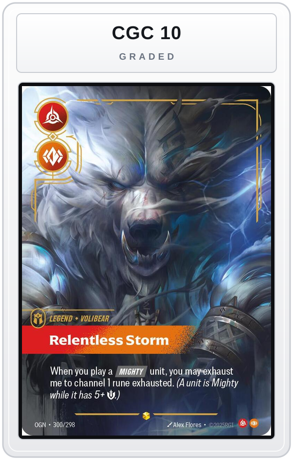 Graded - Volibear, Relentless Storm (Overnumbered) — CGC 10 graded overlay