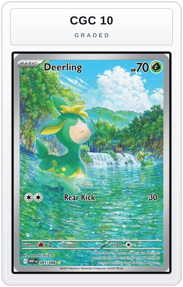Graded - Deerling - 091/086 — CGC 10 graded overlay