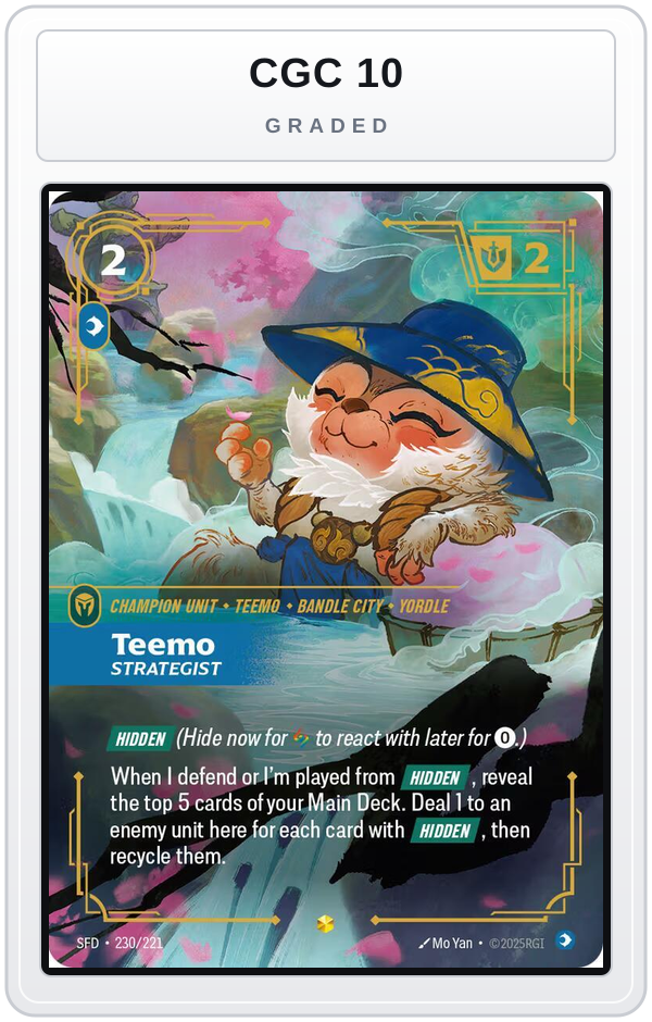 Graded - Teemo - Strategist (Overnumbered) — CGC 10 graded overlay