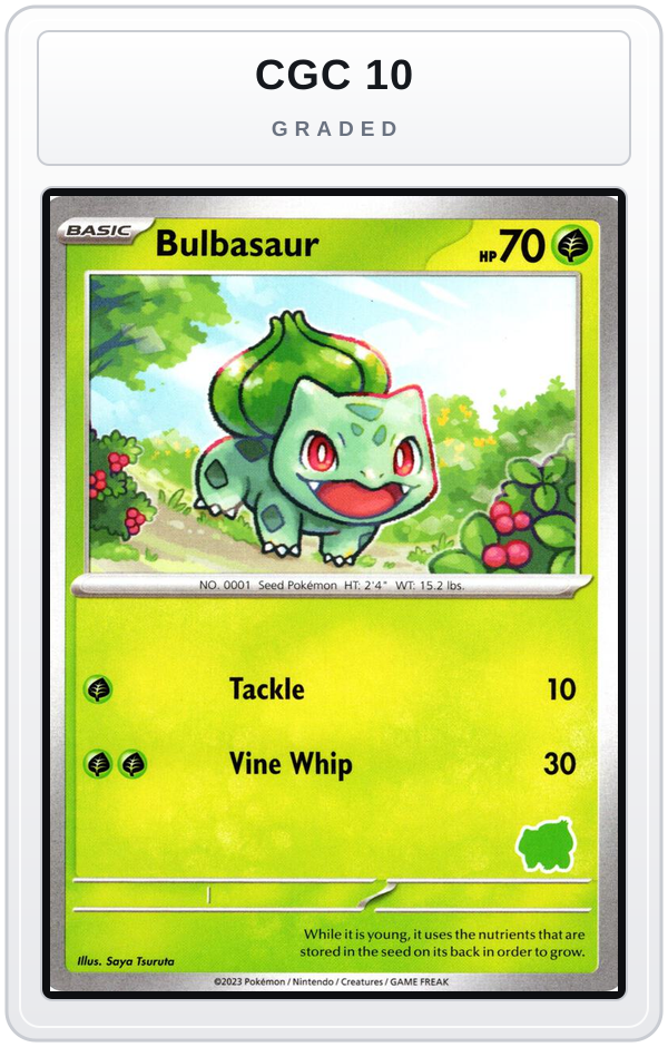 Graded - Bulbasaur — CGC 10 graded overlay