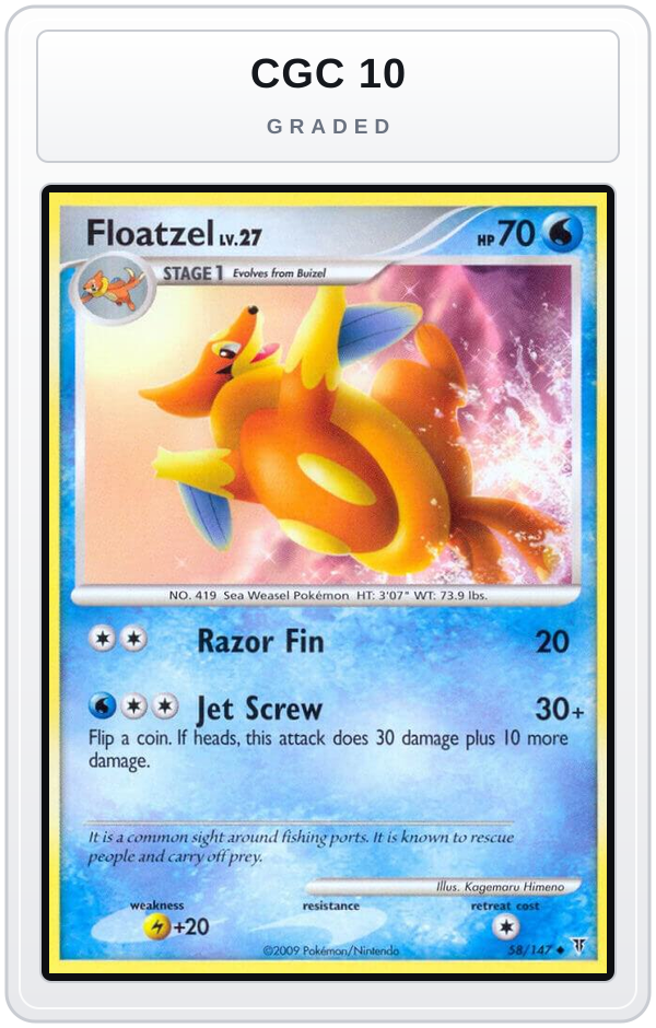 Graded - Floatzel — CGC 10 graded overlay
