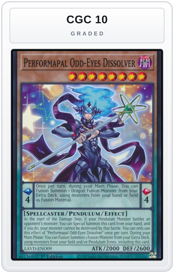 Graded - Performapal Odd-Eyes Dissolver — CGC 10 graded overlay