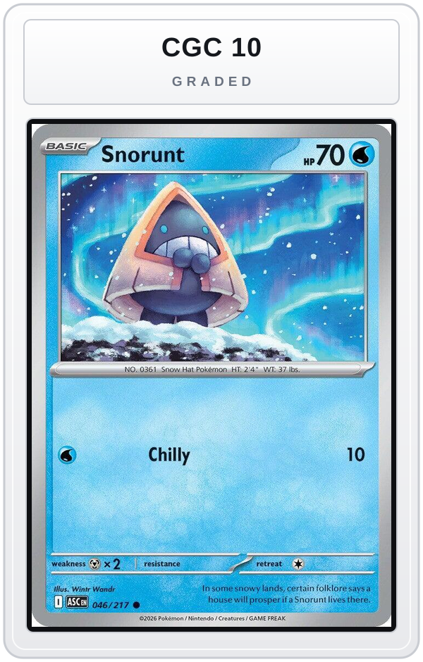 Graded - Snorunt - 046/217 — CGC 10 graded overlay
