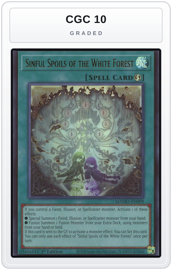 Graded - Sinful Spoils of the White Forest — CGC 10 graded overlay