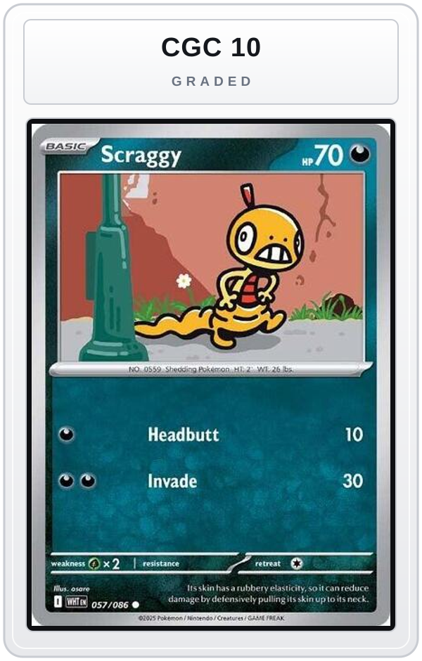 Graded - Scraggy — CGC 10 graded overlay
