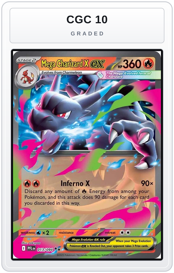 Graded - Mega Charizard X ex - 013/094 — CGC 10 graded overlay