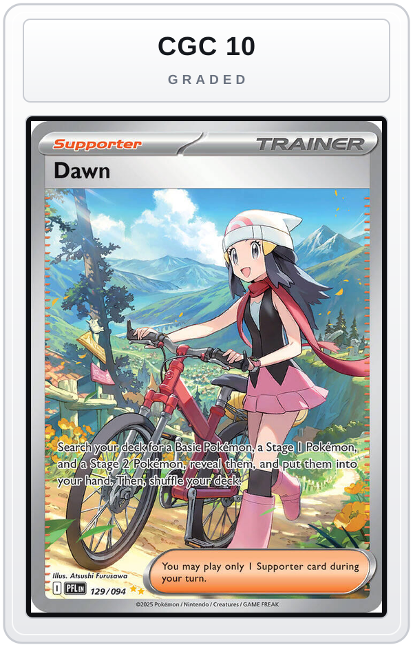 Graded - Dawn - 129/094 — CGC 10 graded overlay