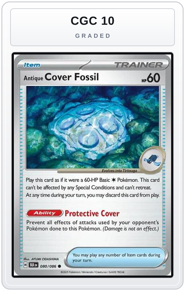 Graded - Antique Cover Fossil — CGC 10 graded overlay