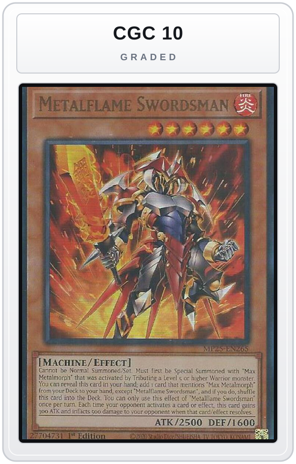 Graded - Metalflame Swordsman — CGC 10 graded overlay