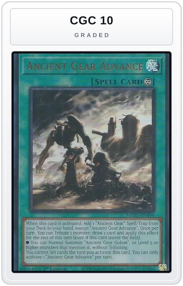 Graded - Ancient Gear Advance — CGC 10 graded overlay