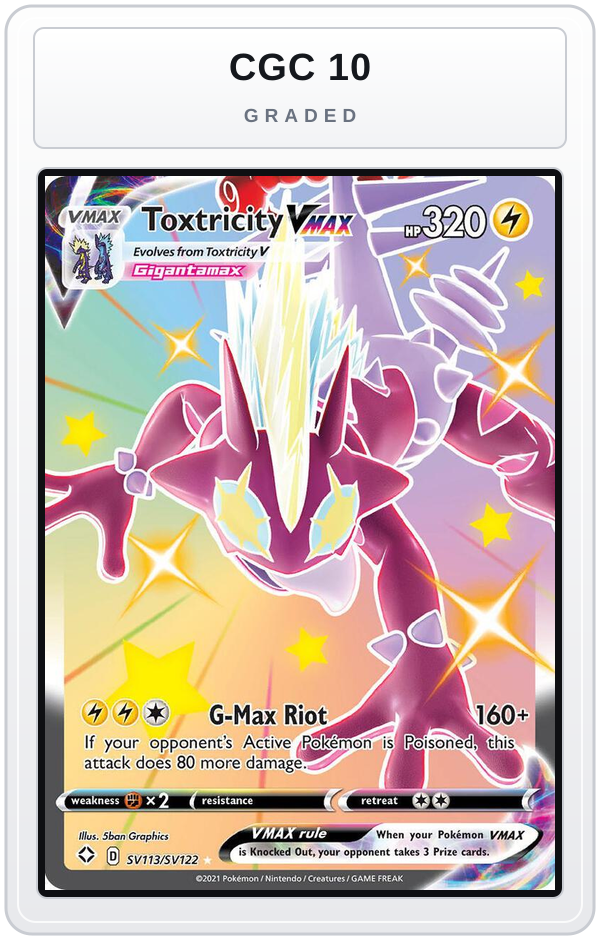 Graded - Toxtricity VMAX — CGC 10 graded overlay