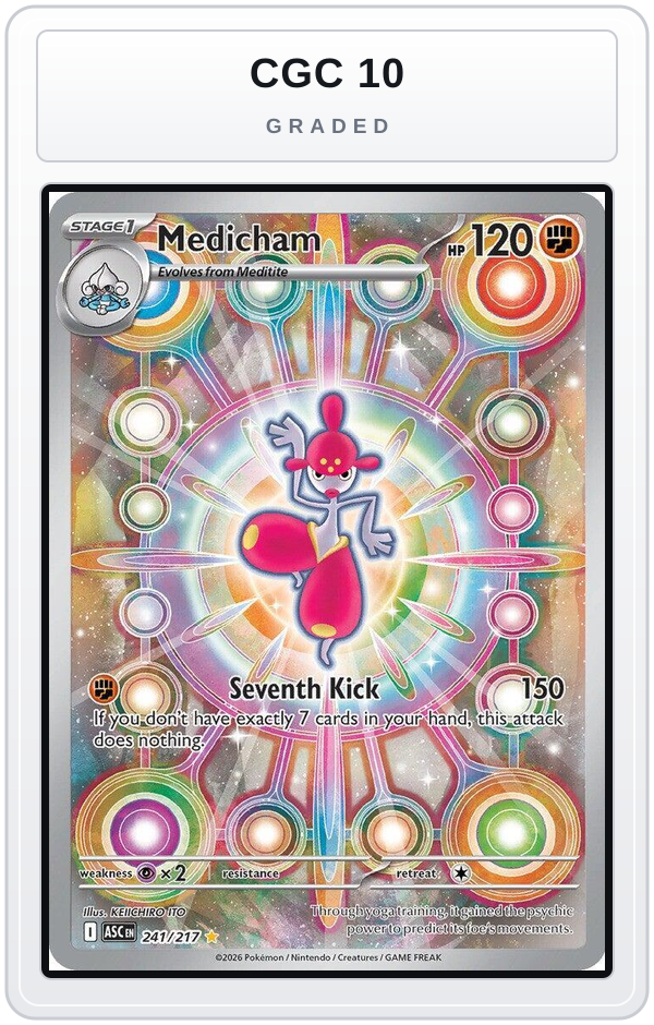 Graded - Medicham - 241/217 — CGC 10 graded overlay
