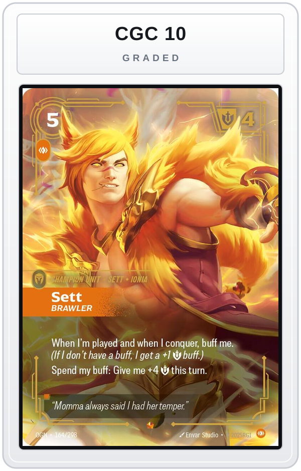 Graded - Sett, Brawler — CGC 10 graded overlay