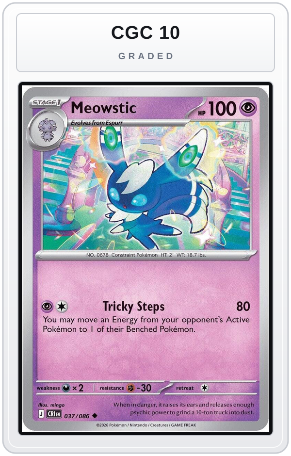 Graded - Meowstic — CGC 10 graded overlay