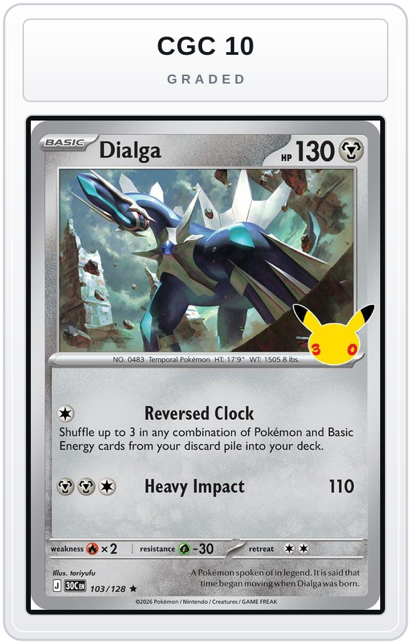 Graded - Dialga — CGC 10 graded overlay