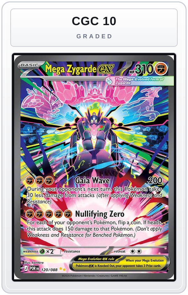 Graded - Mega Zygarde ex - 120/088 — CGC 10 graded overlay