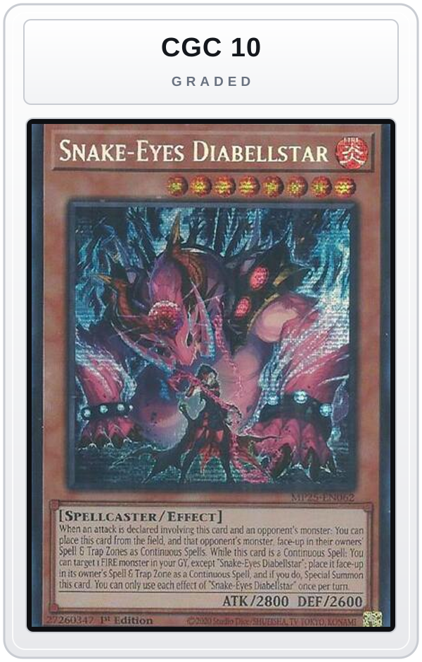 Graded - Snake-Eyes Diabellstar — CGC 10 graded overlay