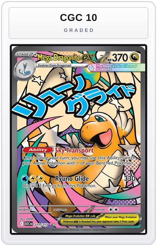 Graded - Mega Dragonite ex - 271/217 — CGC 10 graded overlay