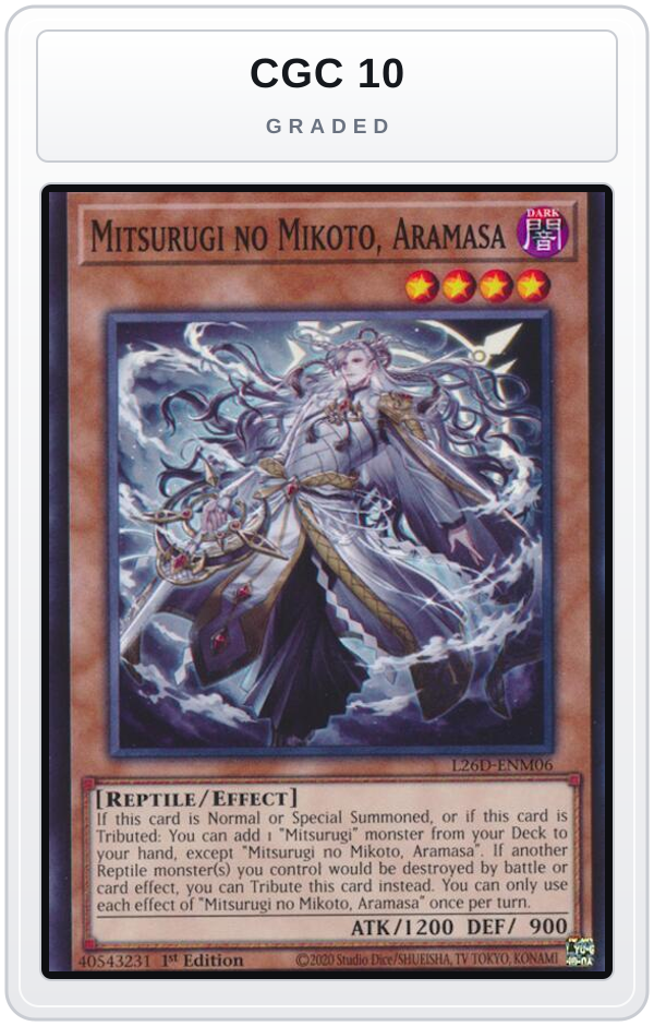 Graded - Mitsurugi no Mikoto, Aramasa — CGC 10 graded overlay