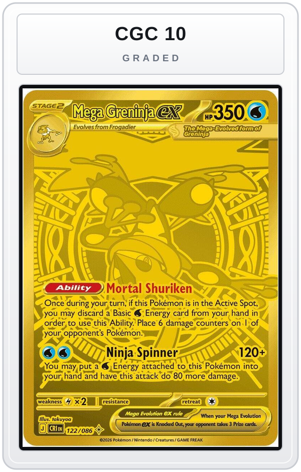 Graded - Mega Greninja ex - 122/086 — CGC 10 graded overlay