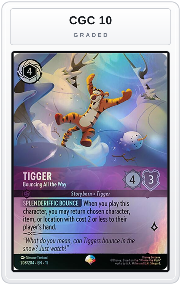 Graded - Tigger - Bouncing All the Way (Epic) — CGC 10 graded overlay
