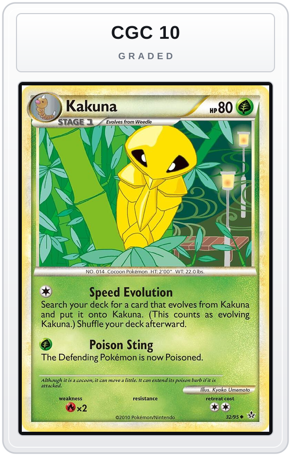 Graded - Kakuna — CGC 10 graded overlay