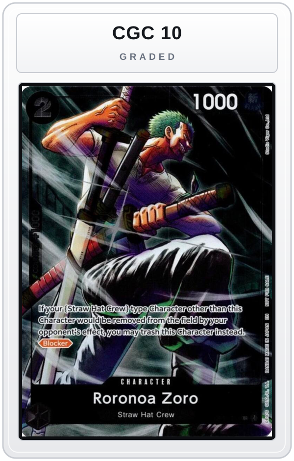Graded - Roronoa Zoro (OP15-094) (Dash Pack) — CGC 10 graded overlay
