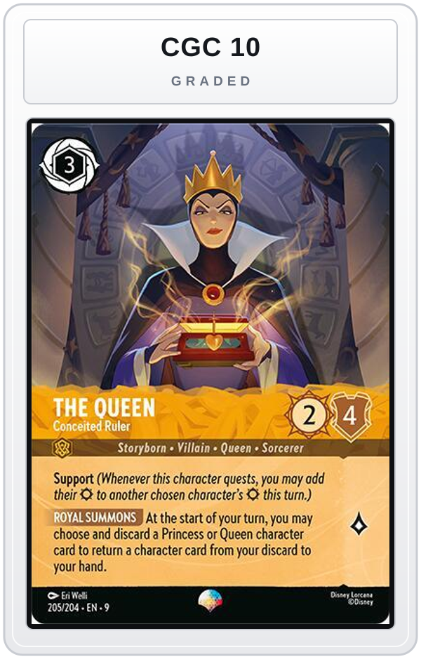 Graded - The Queen - Conceited Ruler (Epic) — CGC 10 graded overlay