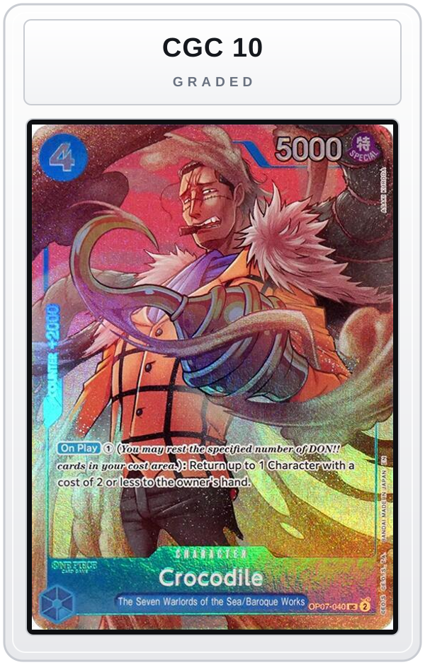 Graded - Crocodile (Seven Warlords of the Sea Binder Set) — CGC 10 graded overlay