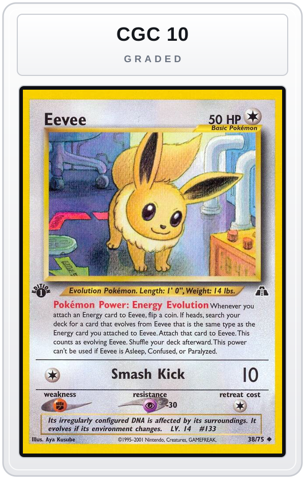 Graded - Eevee — CGC 10 graded overlay