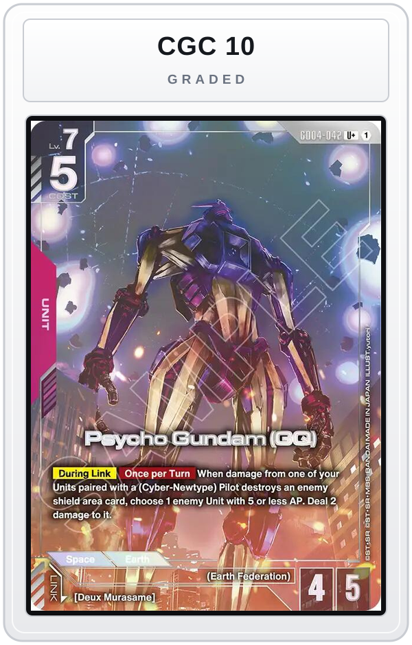 Graded - Psycho Gundam (GQ) (U+) — CGC 10 graded overlay