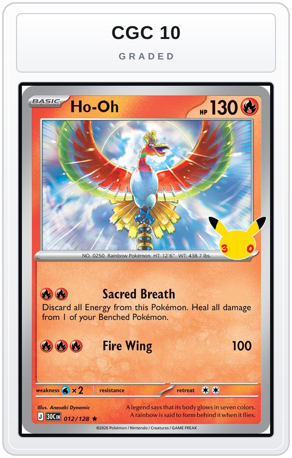 Graded - Ho-Oh — CGC 10 graded overlay