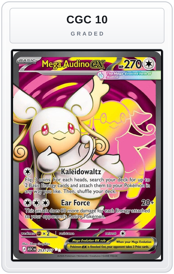 Graded - Mega Audino ex - 253/217 — CGC 10 graded overlay