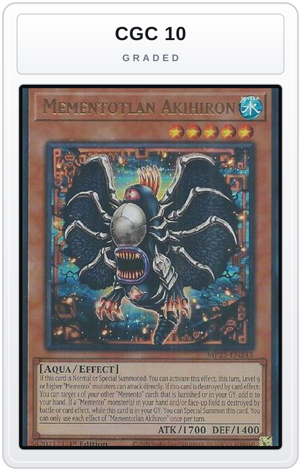 Graded - Mementotlan Akihiron — CGC 10 graded overlay