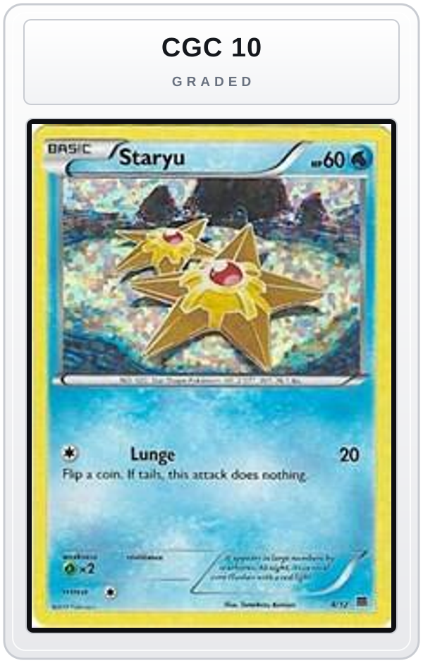 Graded - Staryu - 4/12 — CGC 10 graded overlay