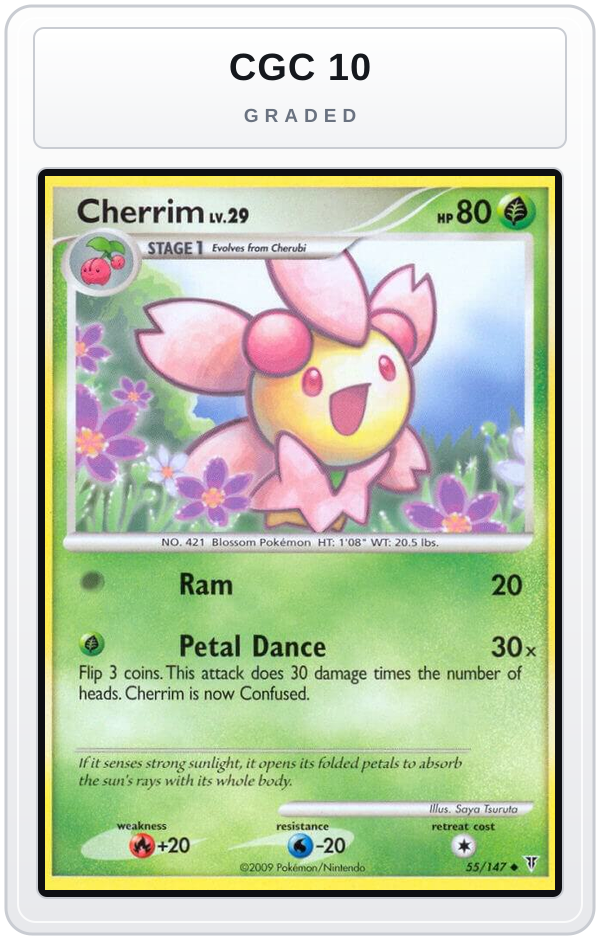 Graded - Cherrim — CGC 10 graded overlay