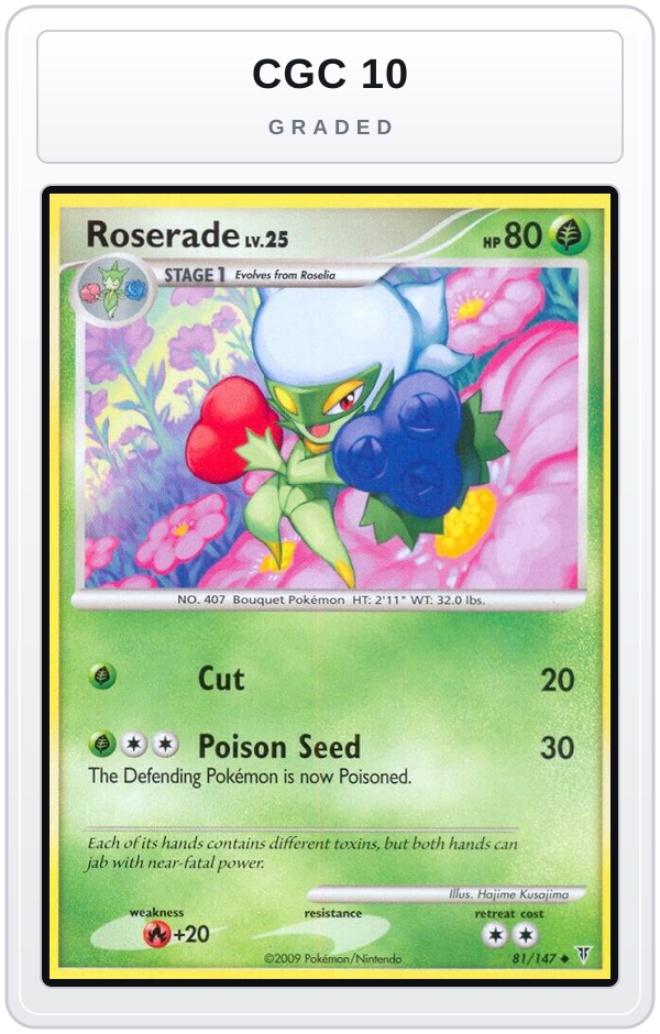 Graded - Roserade — CGC 10 graded overlay