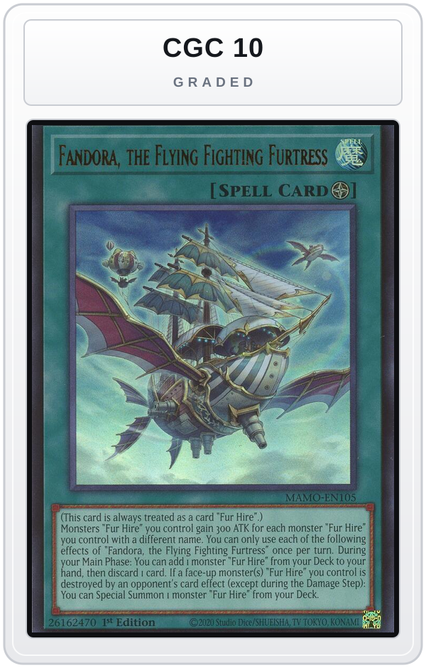 Graded - Fandora, the Flying Fighting Furtress — CGC 10 graded overlay