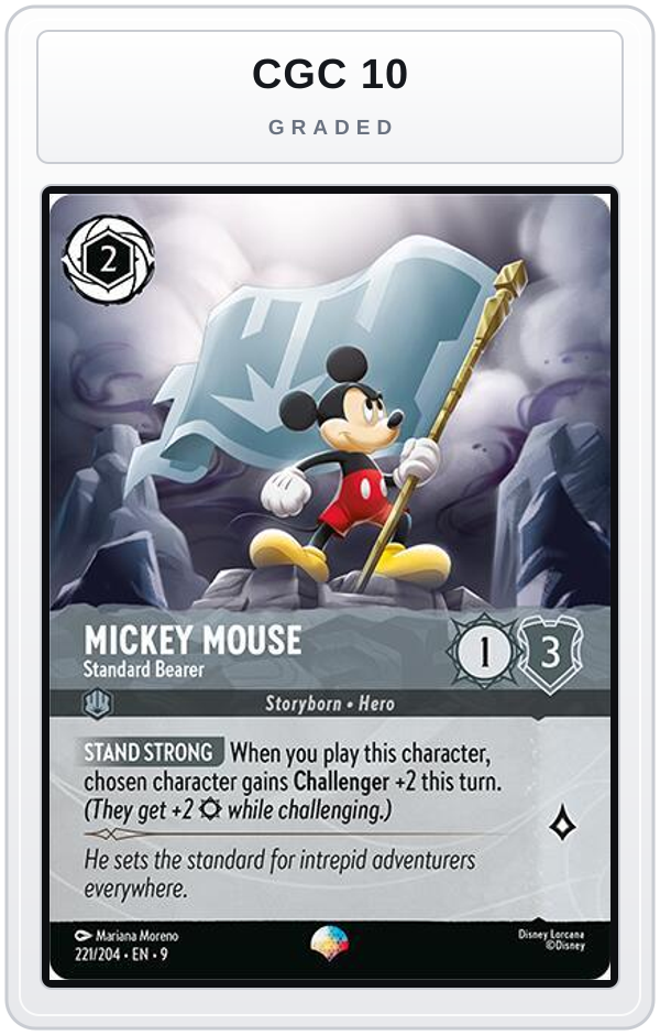 Graded - Mickey Mouse - Standard Bearer (Epic) — CGC 10 graded overlay