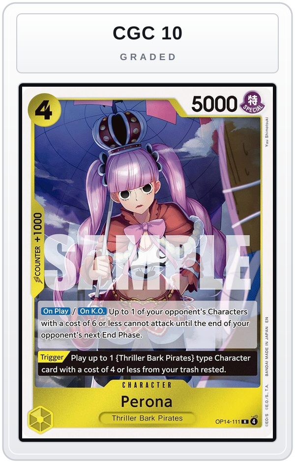 Graded - Perona - OP14-111 — CGC 10 graded overlay