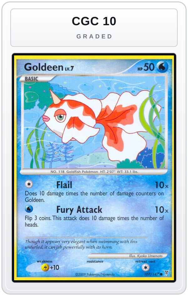 Graded - Goldeen — CGC 10 graded overlay