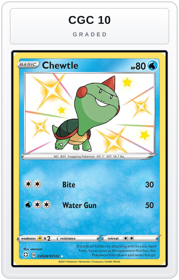 Graded - Chewtle — CGC 10 graded overlay