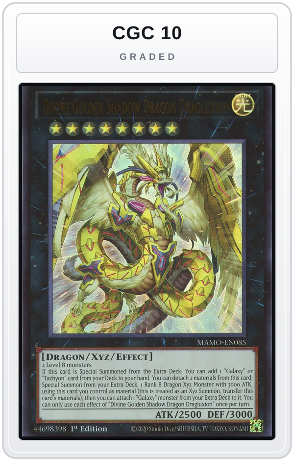 Graded - Divine Golden Shadow Dragon Dragluxion — CGC 10 graded overlay