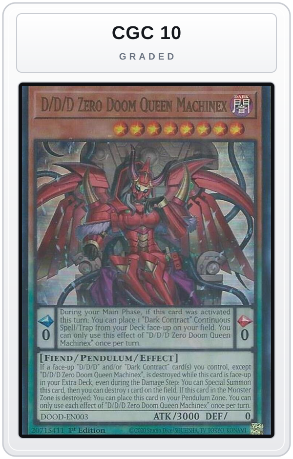 Graded - D/D/D Zero Doom Queen Machinex — CGC 10 graded overlay