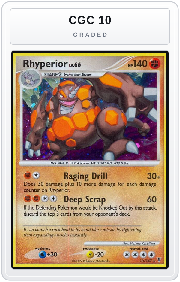 Graded - Rhyperior — CGC 10 graded overlay