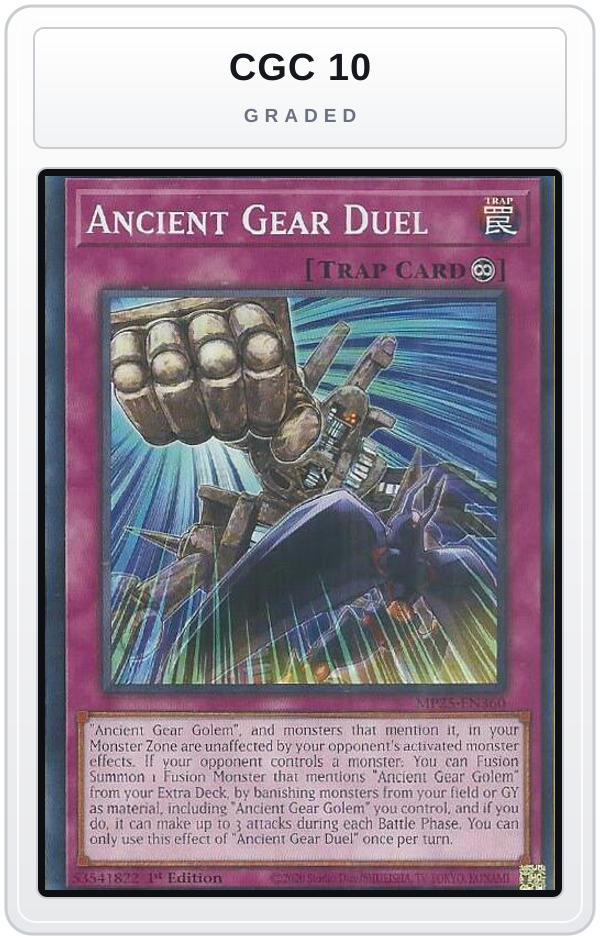 Graded - Ancient Gear Duel — CGC 10 graded overlay